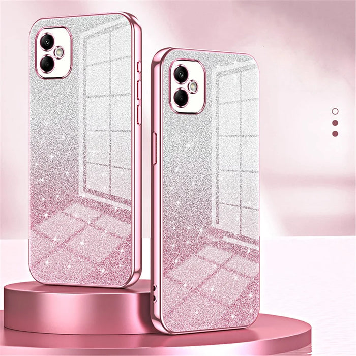For Samsung Galaxy A05 4G Cell Phone Cases Electroplating TPU Precise Cutout Cover - Pink - 7