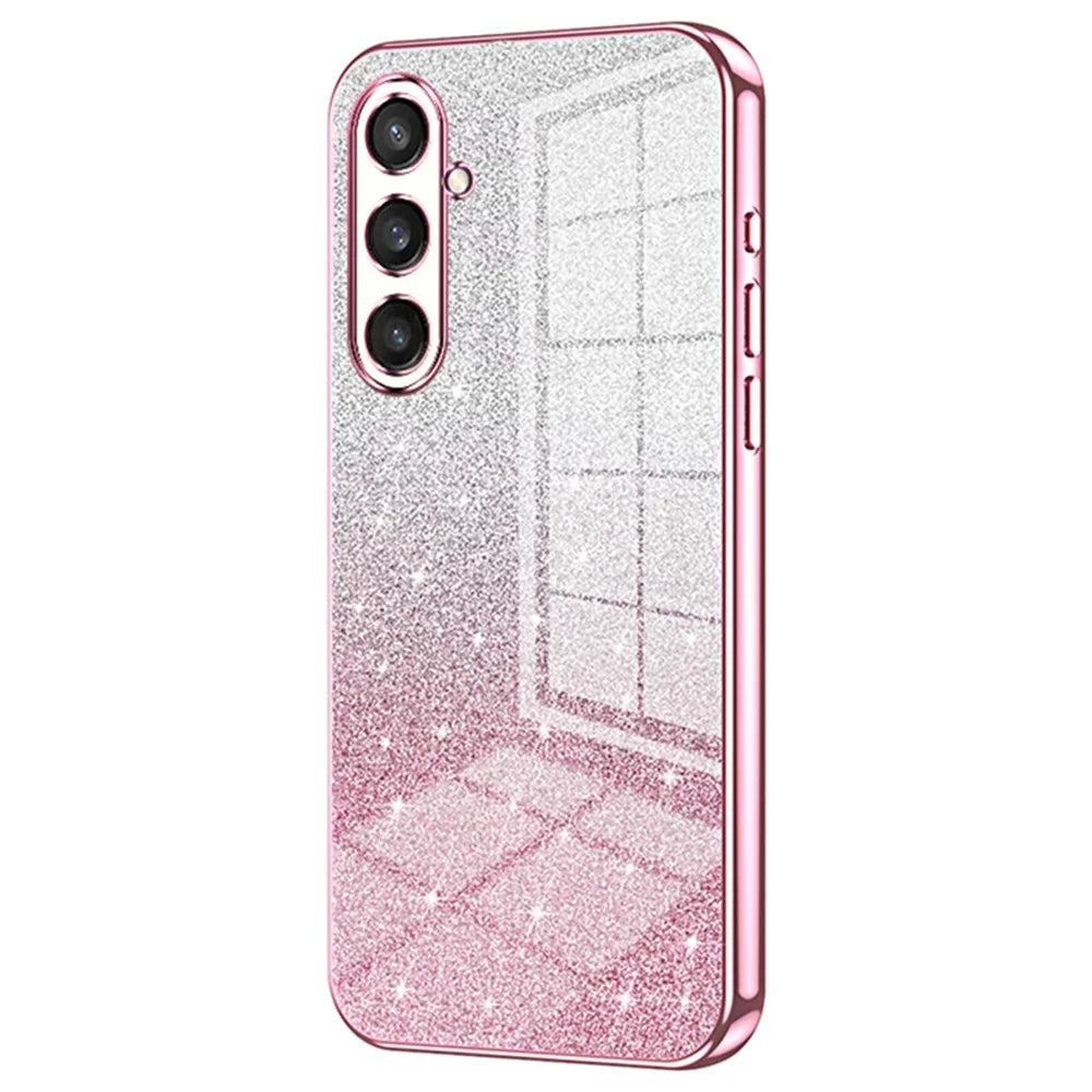 For Samsung Galaxy S23 FE Case Electroplating TPU Precise Cutout Phone Protector - Pink - 1