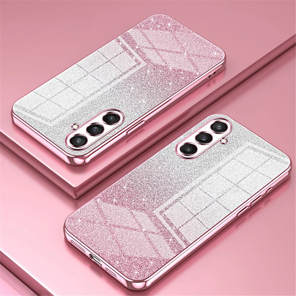 For Samsung Galaxy S23 FE Case Electroplating TPU Precise Cutout Phone Protector - Pink - 2