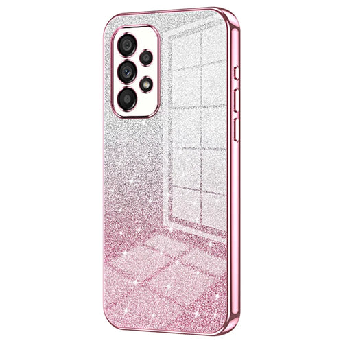 For Samsung Galaxy A53 5G Phone Case Electroplated Soft TPU Precise Cutout Back Shell Cover - Pink - 1