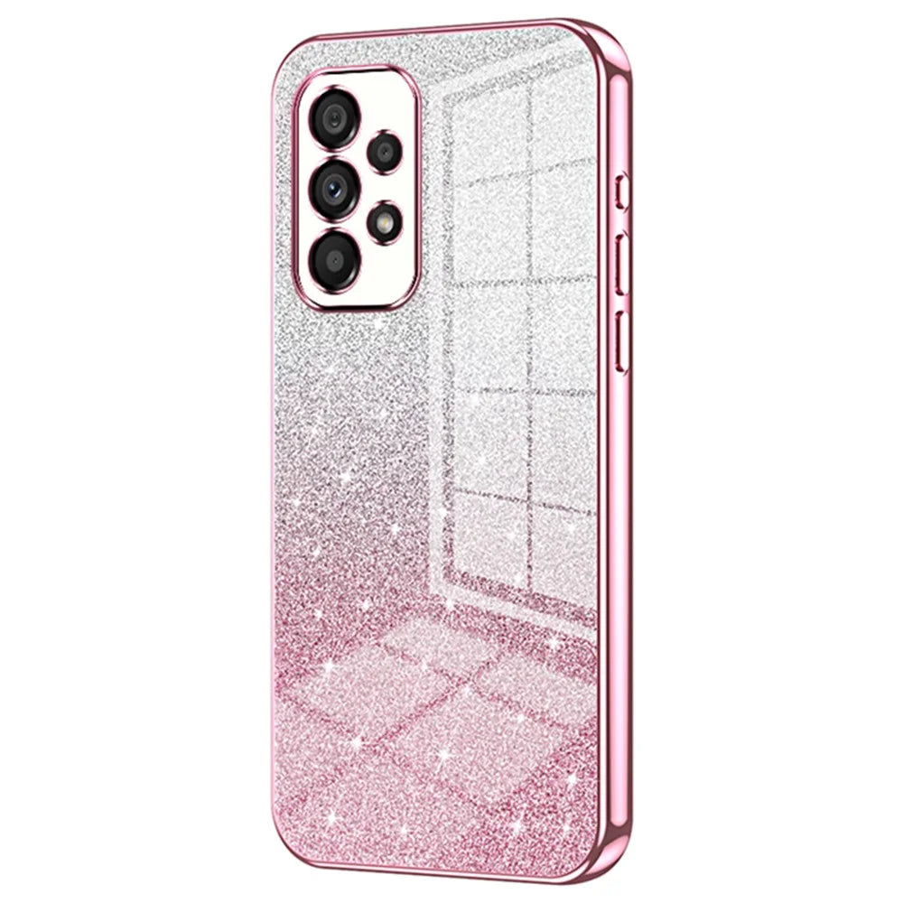 For Samsung Galaxy A53 5G Phone Case Electroplated Soft TPU Precise Cutout Back Shell Cover - Pink - 1