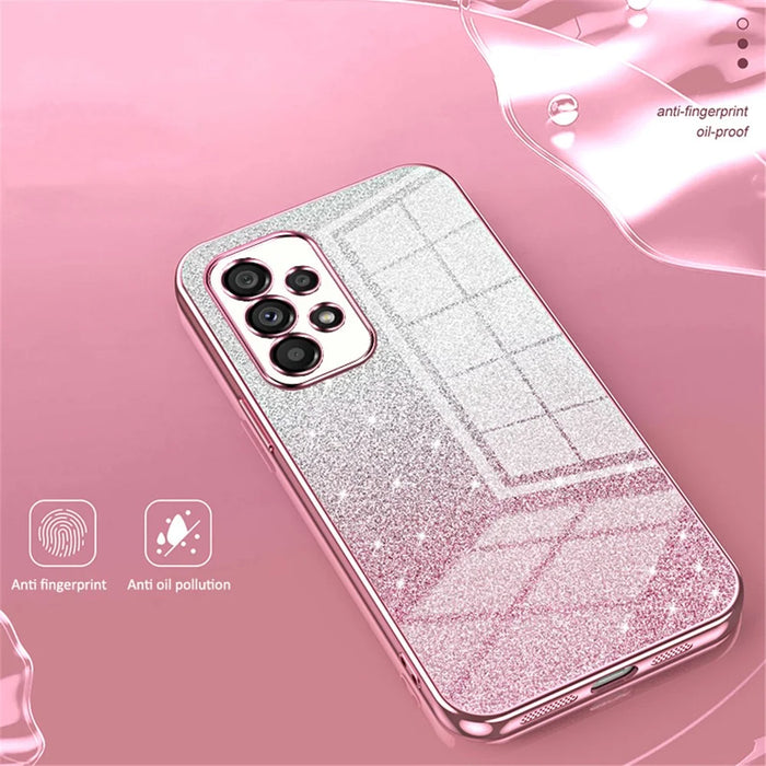 For Samsung Galaxy A53 5G Phone Case Electroplated Soft TPU Precise Cutout Back Shell Cover - Pink - 3