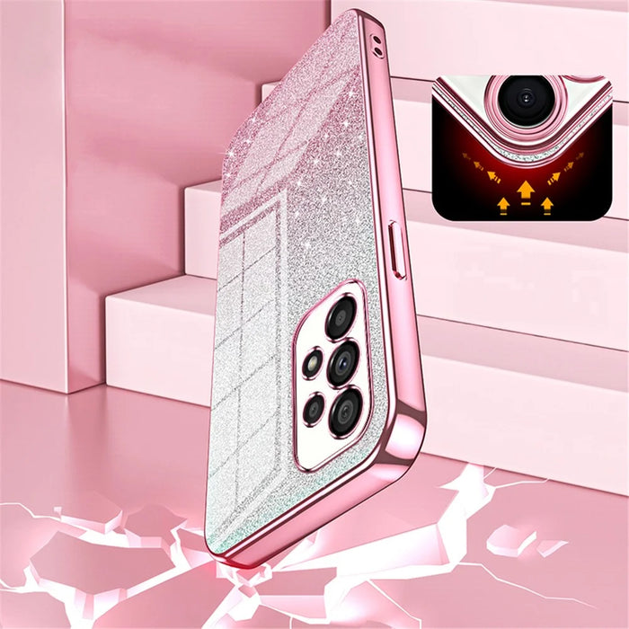 For Samsung Galaxy A53 5G Phone Case Electroplated Soft TPU Precise Cutout Back Shell Cover - Pink - 5
