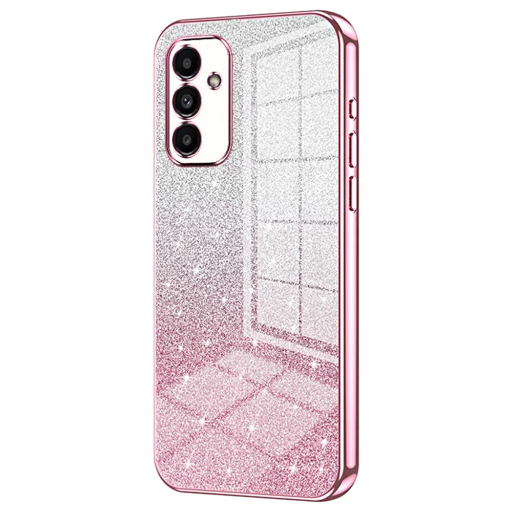For Samsung Galaxy A14 5G / A14 4G Case Drop Proof Glitter Precise Cutout TPU Phone Shell - Pink - 1