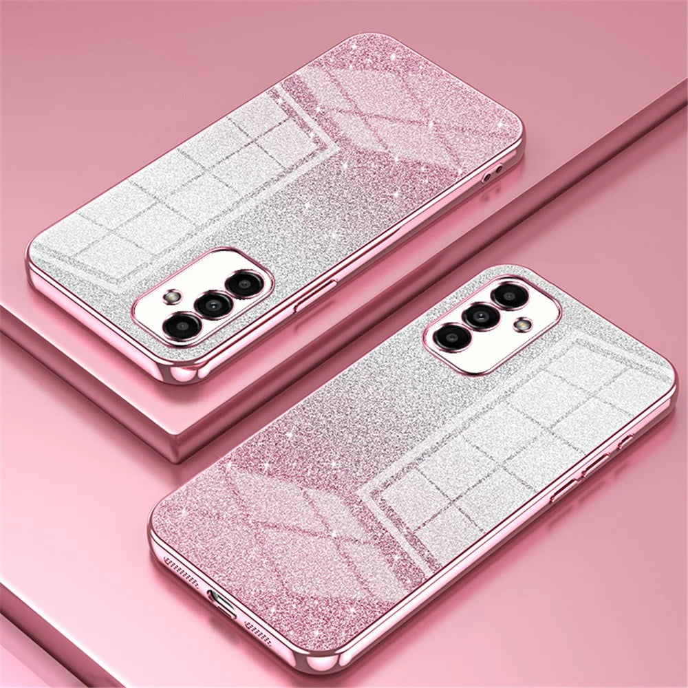 For Samsung Galaxy A14 5G / A14 4G Case Drop Proof Glitter Precise Cutout TPU Phone Shell - Pink - 2