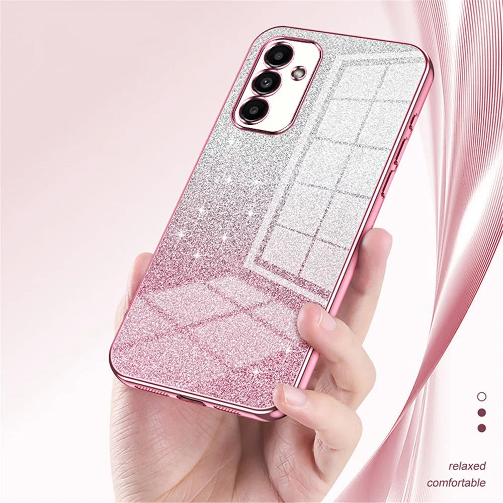 For Samsung Galaxy A14 5G / A14 4G Case Drop Proof Glitter Precise Cutout TPU Phone Shell - Pink - 4