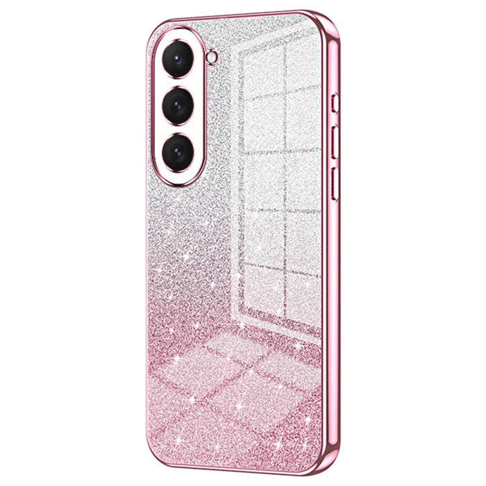 For Samsung Galaxy S23 Case Slim-Fit Glitter Precise Cutout TPU Cell Phone Protector - Pink - 1