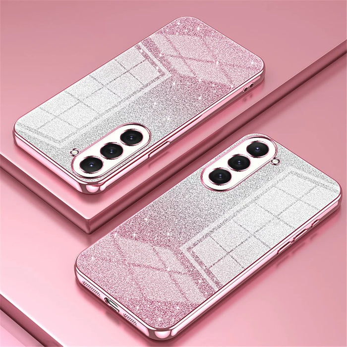 For Samsung Galaxy S23 Case Slim-Fit Glitter Precise Cutout TPU Cell Phone Protector - Pink - 2
