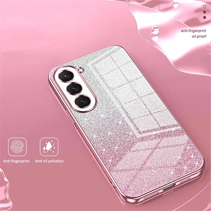 For Samsung Galaxy S23 Case Slim-Fit Glitter Precise Cutout TPU Cell Phone Protector - Pink - 3