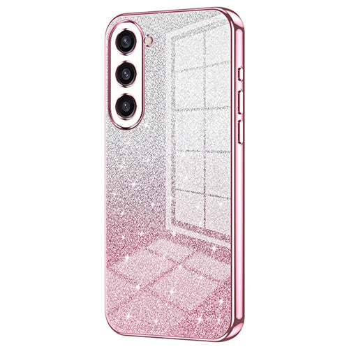 For Samsung Galaxy S23+ Case Electroplating Precise Cutout Phone Guard Cover - Pink - 1