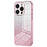 For iPhone 15 Pro Cell Phone Case Glitter Precise Cutout Flexible TPU Electroplating Cover - Pink - 1