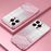 For iPhone 15 Pro Cell Phone Case Glitter Precise Cutout Flexible TPU Electroplating Cover - Pink - 2