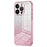 For iPhone 14 Pro Cell Phone Case Gradient Glitter Precise Cutout Anti-scratch TPU Cover - Pink - 1