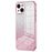 For iPhone 14 Cell Phone Case Gradient Glitter Precise Cutout TPU Back Cover - Pink - 1