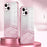 For iPhone 14 Cell Phone Case Gradient Glitter Precise Cutout TPU Back Cover - Pink - 7