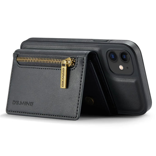 DG.MING M5 Series For iPhone 11 Wallet Case Zipper Pocket Card Slots Phone Cover - Black - 2