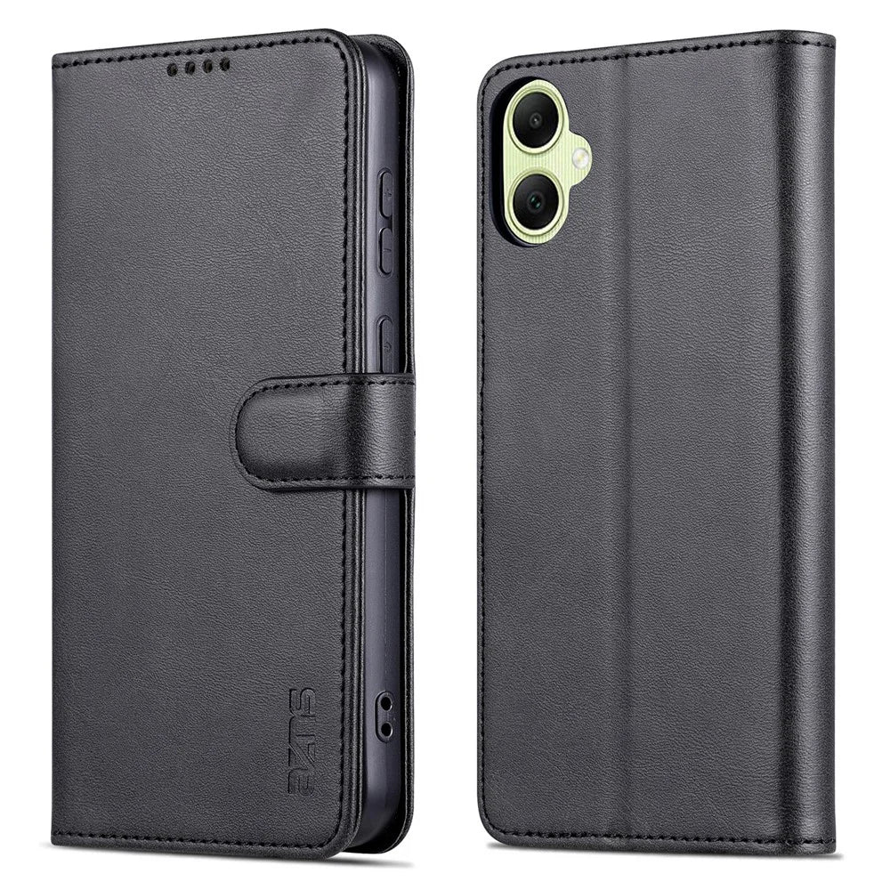 AZNS For Samsung Galaxy A05 4G Cell Phone Case PU Leather Wallet Cover with Stand - Black - 1