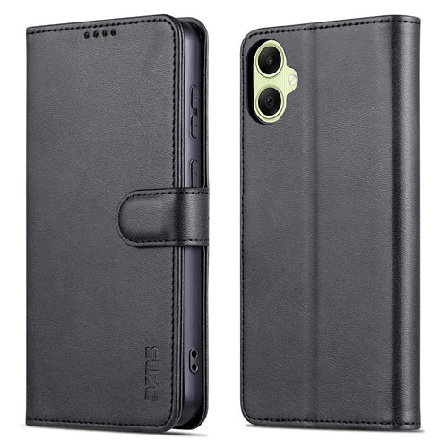 AZNS For Samsung Galaxy A05 4G Cell Phone Case PU Leather Wallet Cover with Stand - Black - 1
