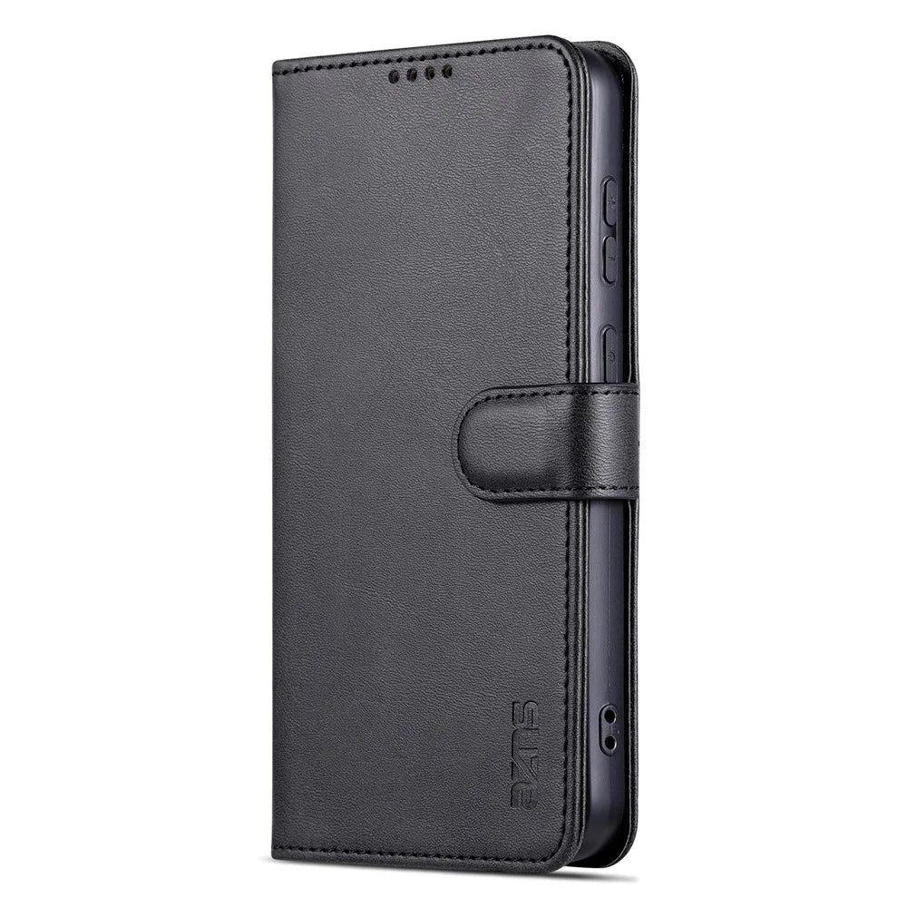 AZNS For Samsung Galaxy A05 4G Cell Phone Case PU Leather Wallet Cover with Stand - Black - 5