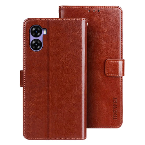 IDEWEI For Umidigi G3 Phone Case PU Leather Crazy Horse Texture Wallet Cover - Brown - 1