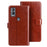 IDEWEI For Cricket Magic 5G Phone Case Shockproof PU Leather Stand Phone Protector - Brown - 1