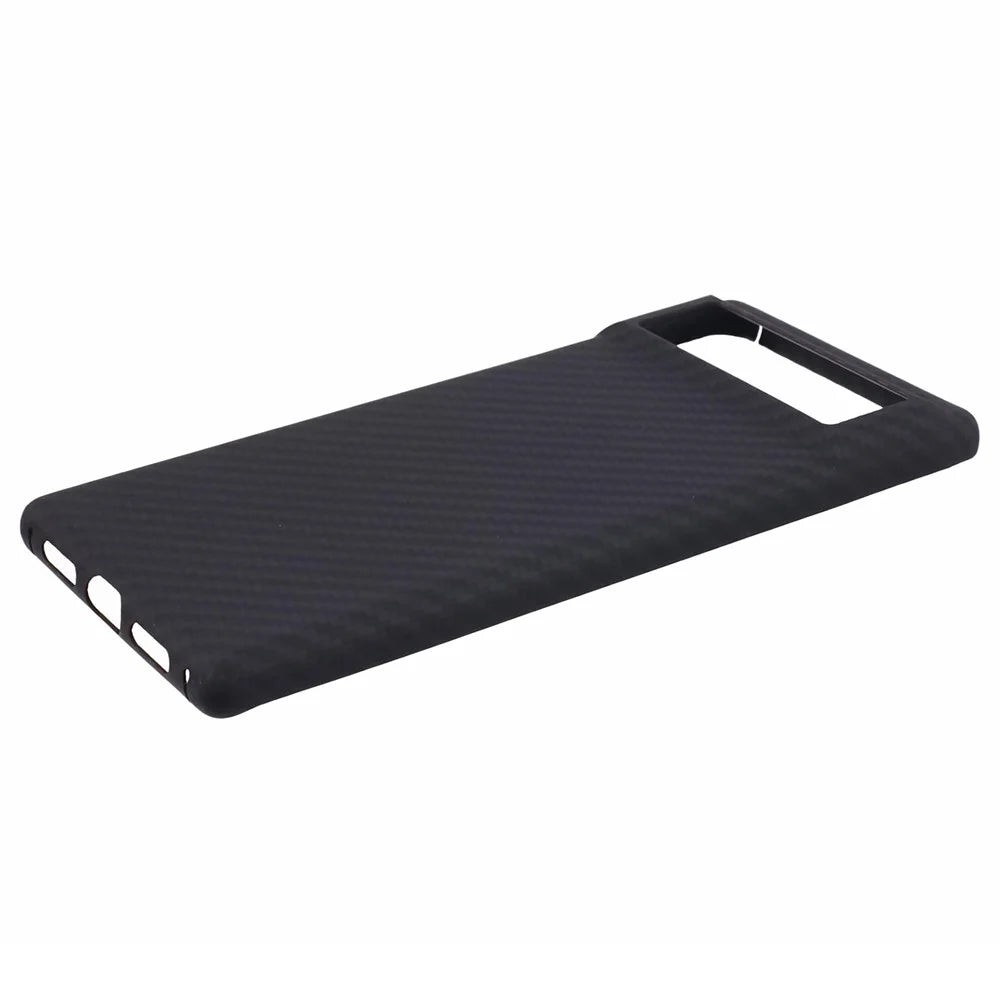 For Google Pixel 6 Black Cell Phone Cover 1500D Coarse Texture Aramid Fiber Slim-Fit Case with Big Lens Cutout - 4