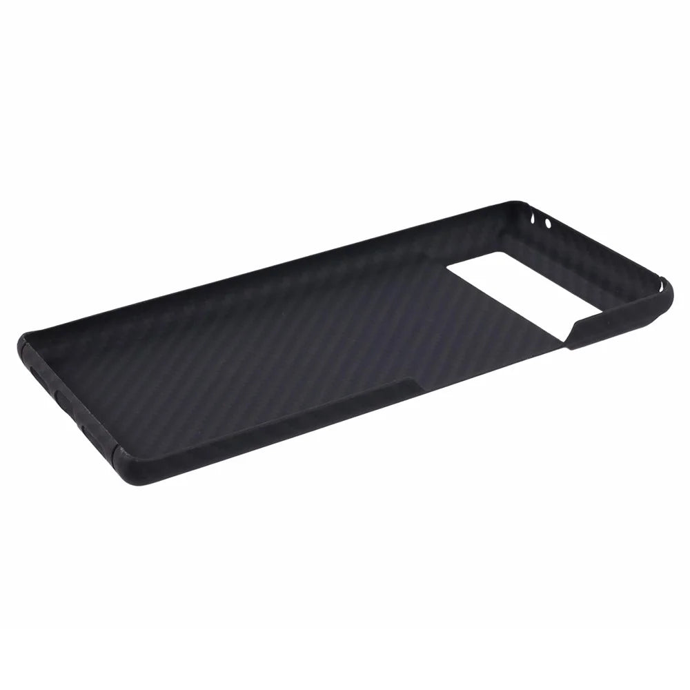 For Google Pixel 6 Black Cell Phone Cover 1500D Coarse Texture Aramid Fiber Slim-Fit Case with Big Lens Cutout - 5