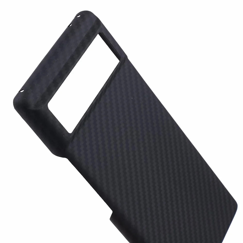 For Google Pixel 6 Black Cell Phone Cover 1500D Coarse Texture Aramid Fiber Slim-Fit Case with Big Lens Cutout - 6