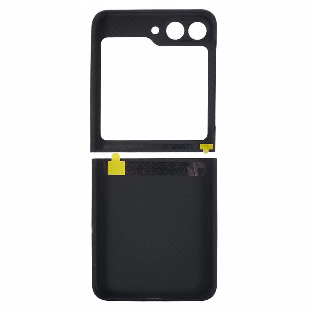 Precise Cutout Fine Textured Black Phone Case for Samsung Galaxy Z Flip5 5G Case Aramid Fiber Shockproof Cover - 2