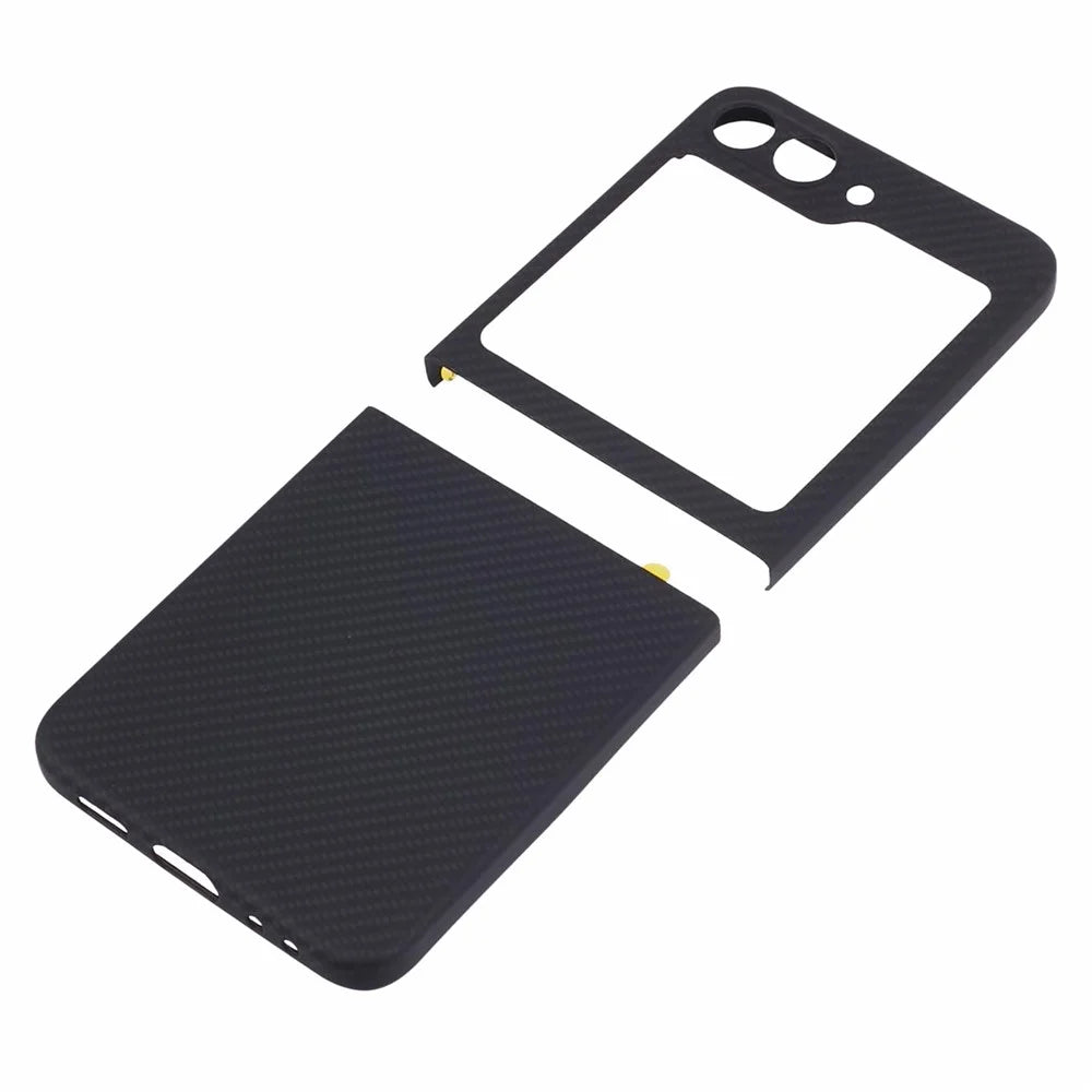 Precise Cutout Fine Textured Black Phone Case for Samsung Galaxy Z Flip5 5G Case Aramid Fiber Shockproof Cover - 3