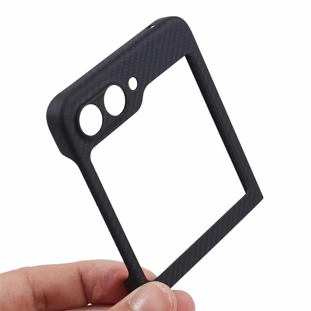 Precise Cutout Fine Textured Black Phone Case for Samsung Galaxy Z Flip5 5G Case Aramid Fiber Shockproof Cover - 5
