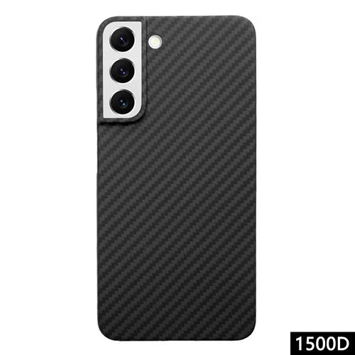 Aramid Fiber Case for Samsung Galaxy S23+ Carbon Fiber 1500D Coarse Texture Phone Cover - Black - 1