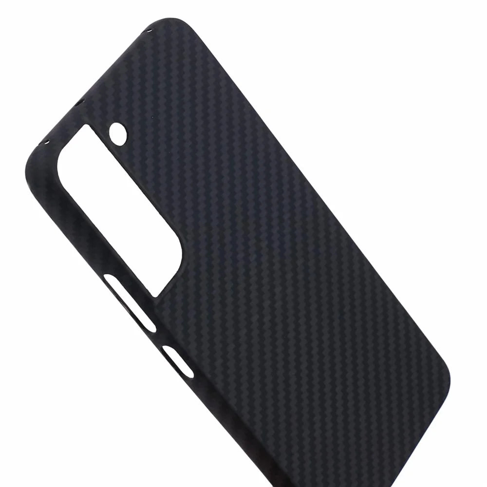Aramid Fiber Case for Samsung Galaxy S23+ Carbon Fiber 1500D Coarse Texture Phone Cover - Black - 5