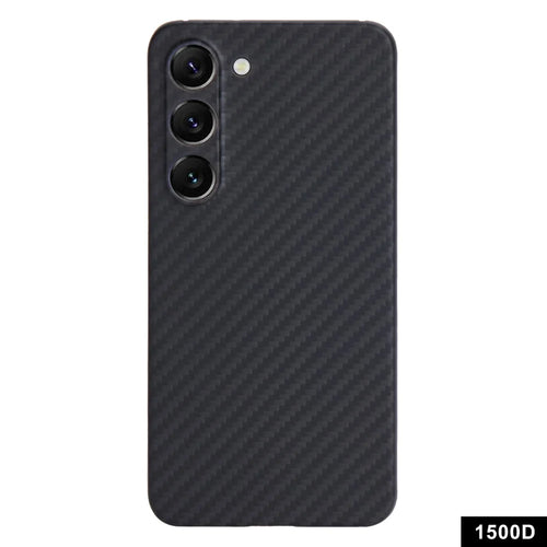For Samsung Galaxy S23 Case 1500D Coarse Texture Aramid Fiber Smart Phone Cover with Precise Cutout - Black - 1