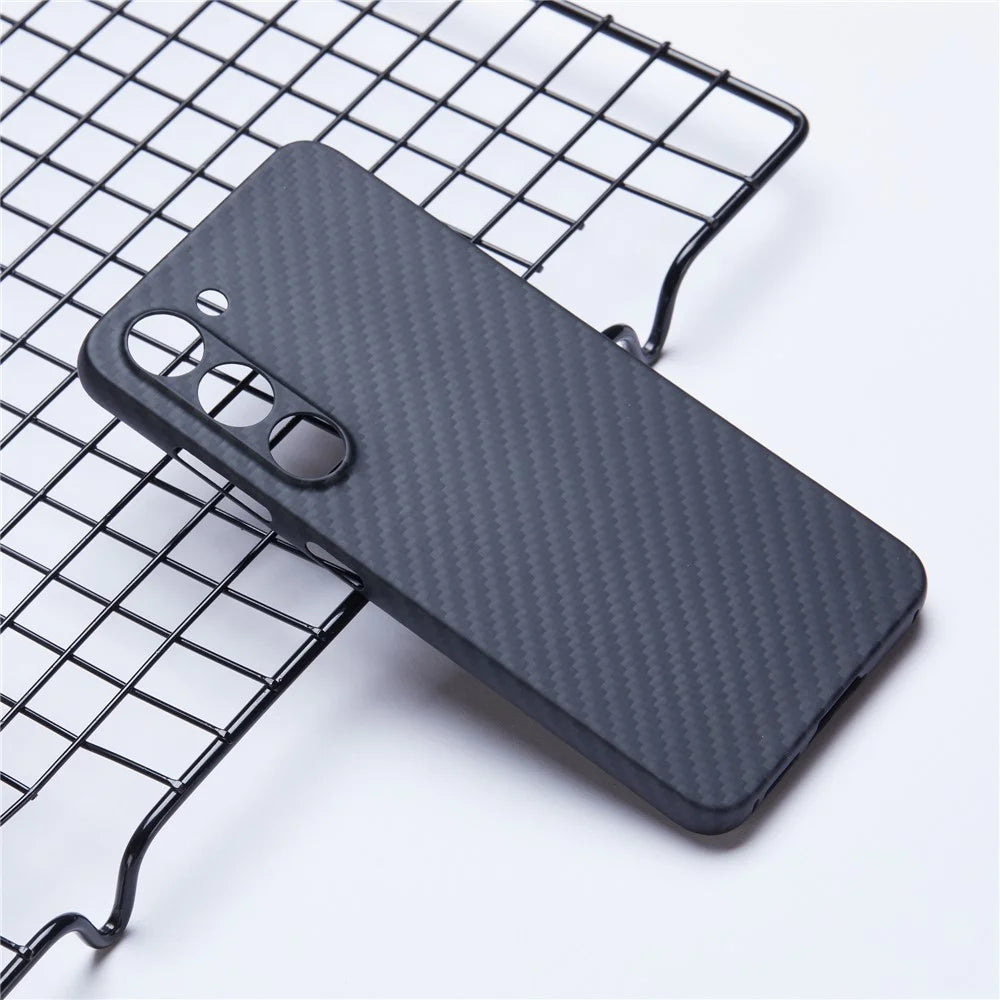 For Samsung Galaxy S23 Case 1500D Coarse Texture Aramid Fiber Smart Phone Cover with Precise Cutout - Black - 2