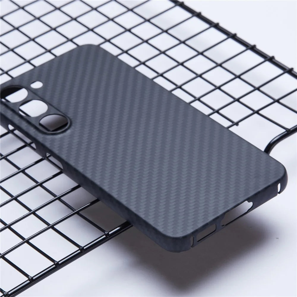 For Samsung Galaxy S23 Case 1500D Coarse Texture Aramid Fiber Smart Phone Cover with Precise Cutout - Black - 4