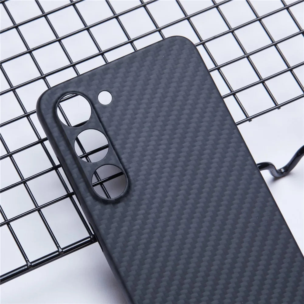 For Samsung Galaxy S23 Case 1500D Coarse Texture Aramid Fiber Smart Phone Cover with Precise Cutout - Black - 5
