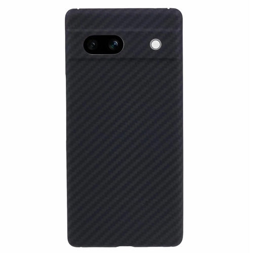 Aramid Fiber Phone Case for Google Pixel 7a Cover 1500D Coarse Texture Carbon Fiber Back Shell with Precise Cutout - Black - 1