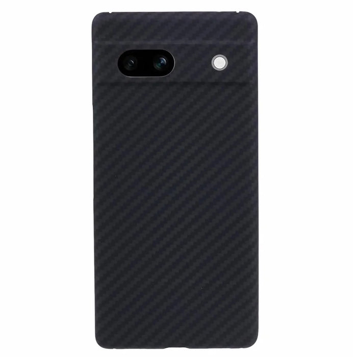 Aramid Fiber Phone Case for Google Pixel 7a Cover 1500D Coarse Texture Carbon Fiber Back Shell with Precise Cutout - Black - 1