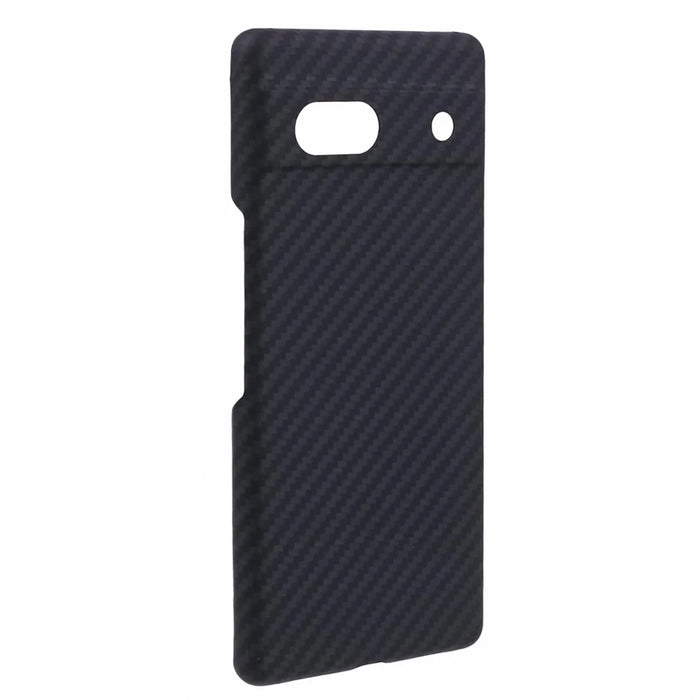 Aramid Fiber Phone Case for Google Pixel 7a Cover 1500D Coarse Texture Carbon Fiber Back Shell with Precise Cutout - Black - 3