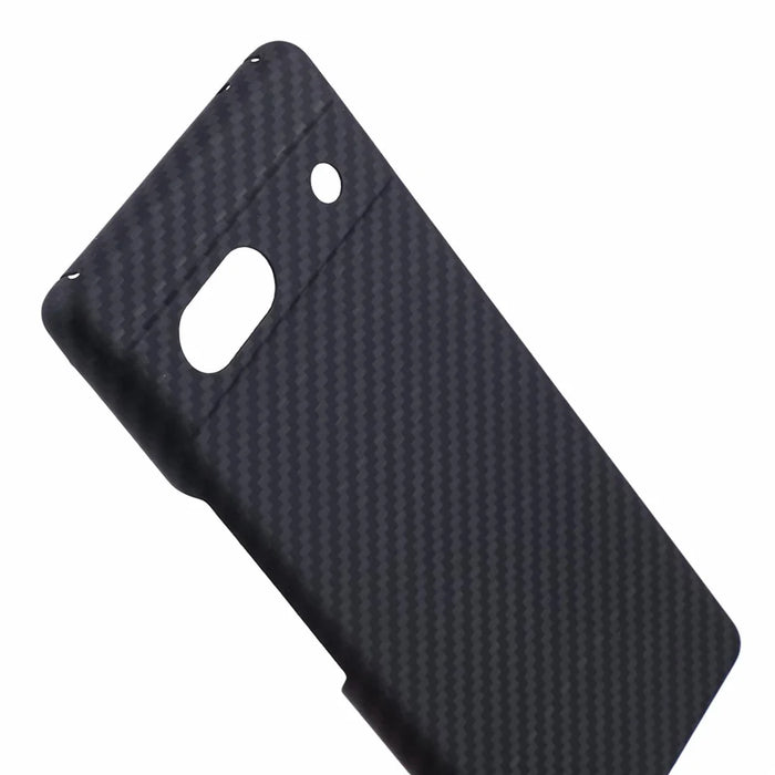 Aramid Fiber Phone Case for Google Pixel 7a Cover 1500D Coarse Texture Carbon Fiber Back Shell with Precise Cutout - Black - 6
