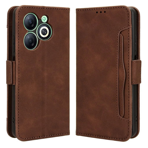 For Infinix Smart 8 4G X6525 / Smart 8 HD 4G Case Anti-Collision Multiple Card Slots Cell Phone Guard Cover - Brown - 1