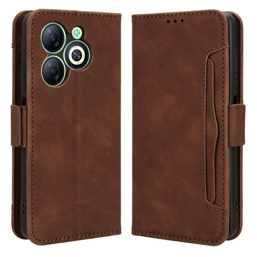 For Infinix Smart 8 4G X6525 / Smart 8 HD 4G Case Anti-Collision Multiple Card Slots Cell Phone Guard Cover - Brown - 1