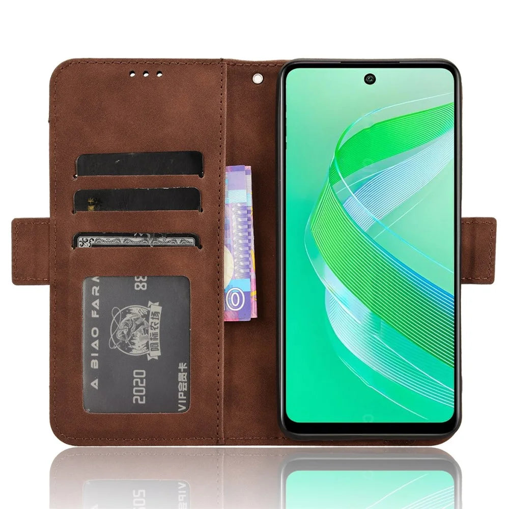 For Infinix Smart 8 4G X6525 / Smart 8 HD 4G Case Anti-Collision Multiple Card Slots Cell Phone Guard Cover - Brown - 3