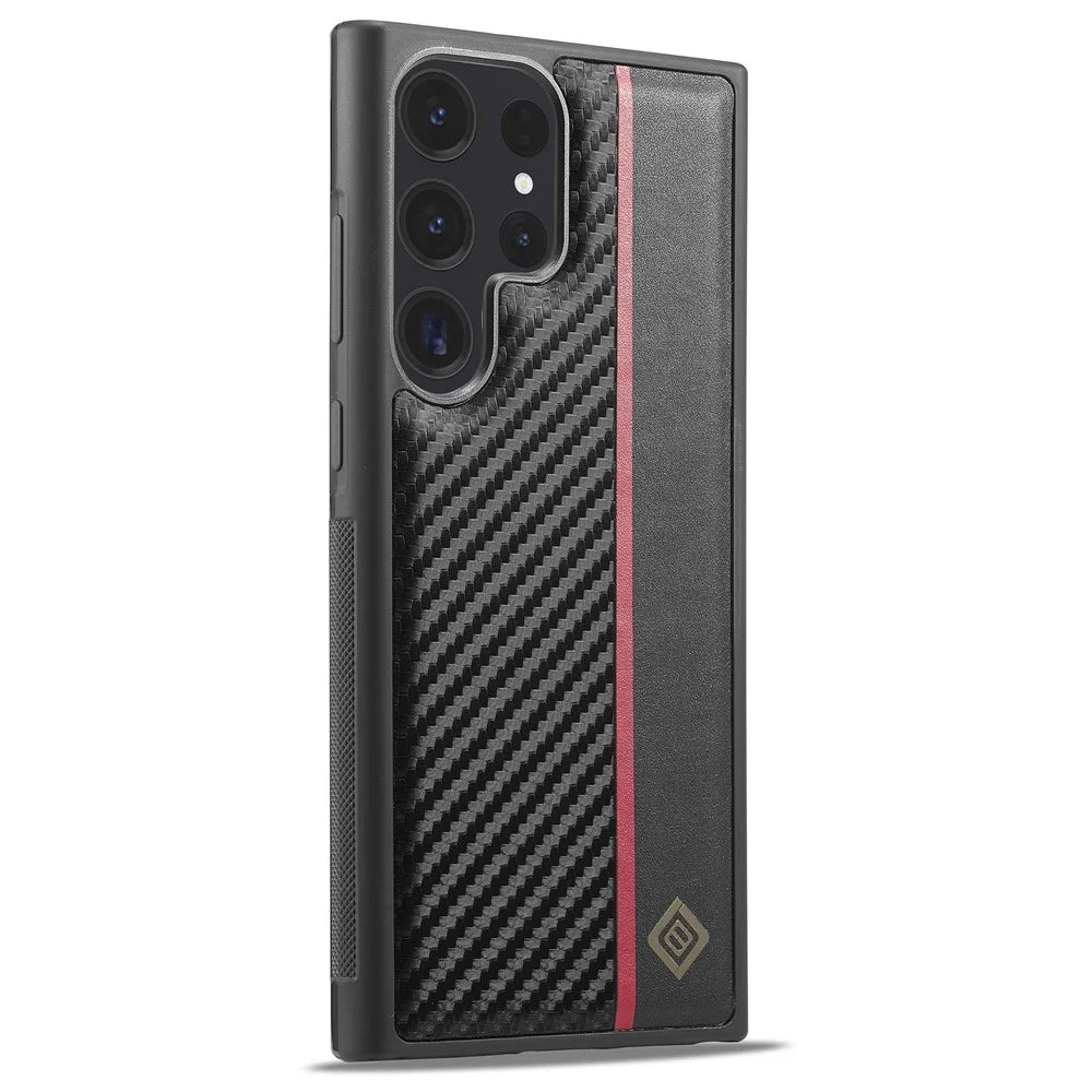 LC.IMEEKE For Samsung Galaxy S24 Ultra Case PU Leather+TPU+EVA Carbon Fiber Texture Phone Shell - 2