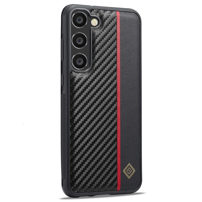 LC.IMEEKE Carbon Fiber Texture Case for Samsung Galaxy S24 Shell PU Leather+TPU+EVA Phone Cover - 2