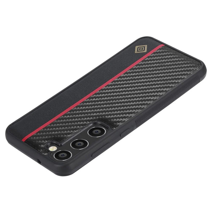 LC.IMEEKE Carbon Fiber Texture Case for Samsung Galaxy S24 Shell PU Leather+TPU+EVA Phone Cover - 5