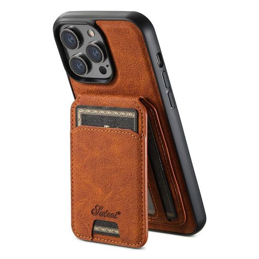 SUTENI H16 For iPhone 12 Pro Max 6.7 inch Case Compatible with MagSafe Detachable PU Leather+TPU Phone Cover - Khaki - 2