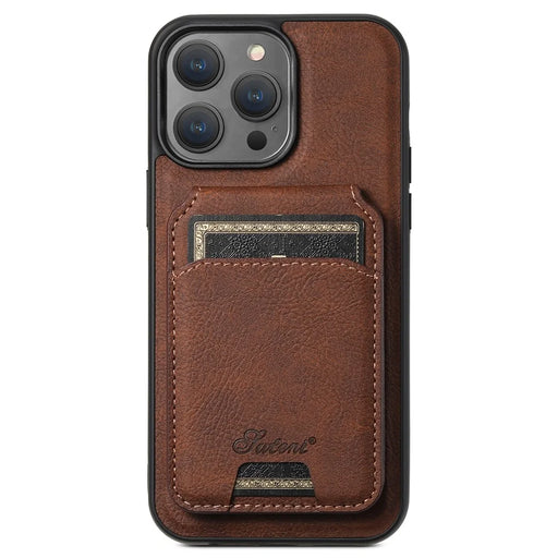 SUTENI H16 For iPhone 12 / 12 Pro Phone Case Kickstand Magnetic Detachable Cover - Brown - 1