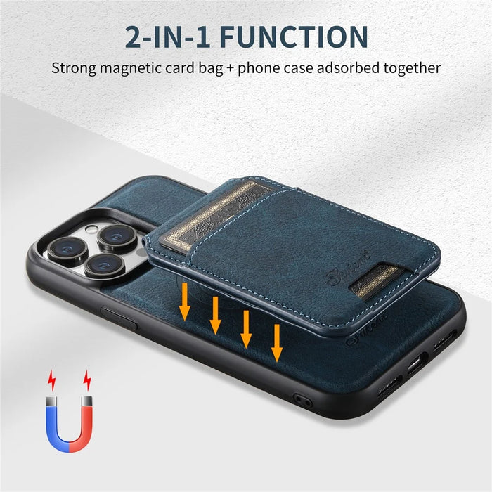 SUTENI H16 For iPhone 13 Pro 6.1 inch Cell Phone Cases Magnetic PU Leather Kickstand Protective Shell - Blue - 7